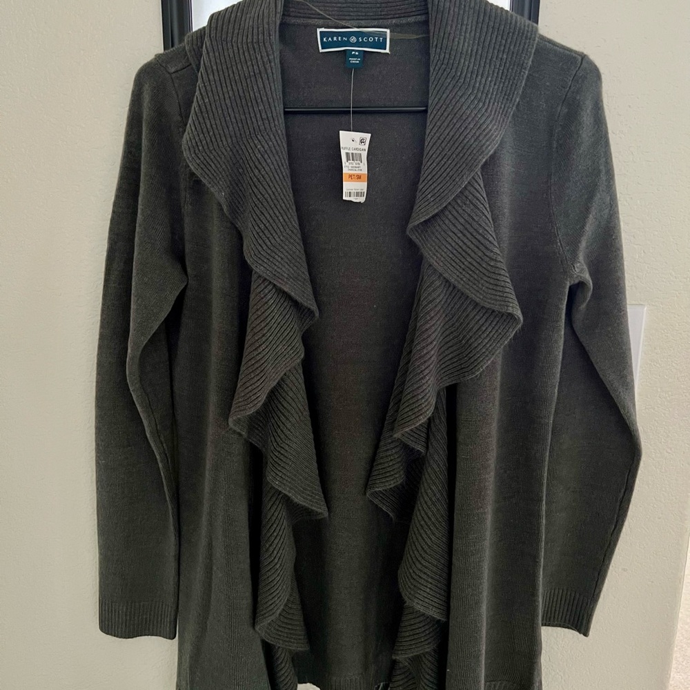 Karen Scott Gray Women's Cardigan